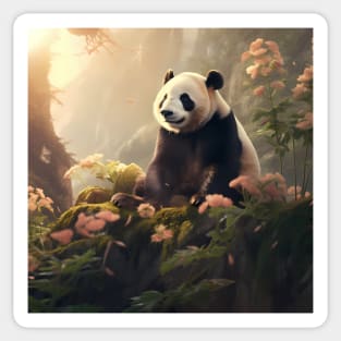 Panda Sitting In Sunlight - Wildlife Sticker